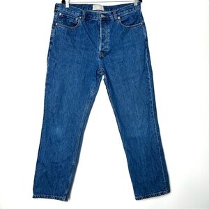 Everlane The Everybody Jean Unisex E9 Short Straight Leg High Rise Medium Wash